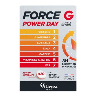 Force G Power Day double action Nutrisanté - Booster d'énergie - 20 comprimés