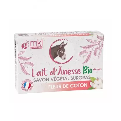 Savon surgras au lait d'ânesse Bio fleur de coton MKL - Confort - 100g