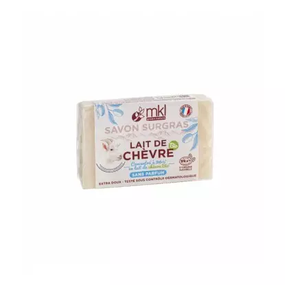 Savon au lait de chèvre Bio sans parfum MKL - Peaux mixtes à grasses - 100g