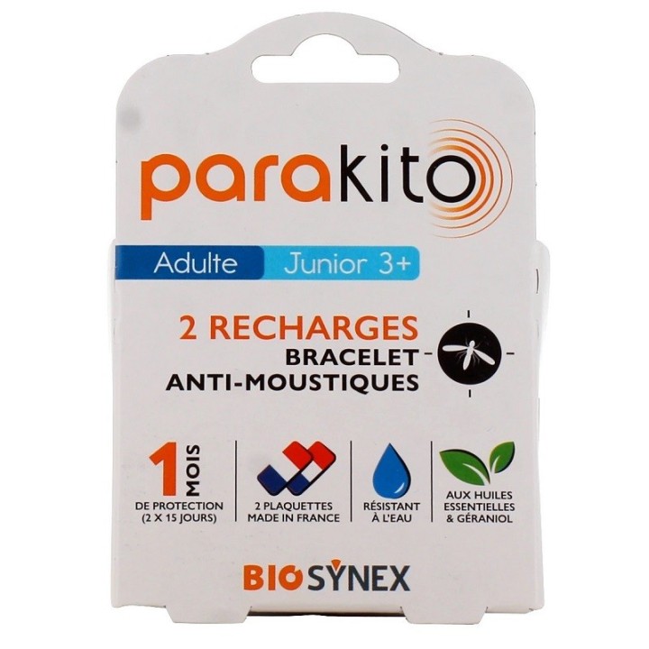 Lot de 2 recharges pour bracelet anti-moustiques Parakito