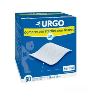 Compresses stériles non tissées 10cm x 10cm Urgo - 50 sachets de 2 compresses