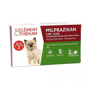Milprazikan 4mg/ 10 mg pour chaton Clément Thékan - 2 comprimés