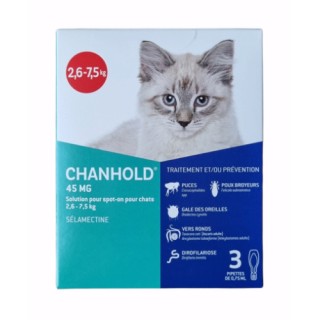 Chanhold 45mg chat et chien de 2,6 à 7,5 kg Clément Thékan - 3 pipettes