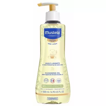 Huile lavante peaux sèches Mustela - Cheveux et corps de bébé - 500ml