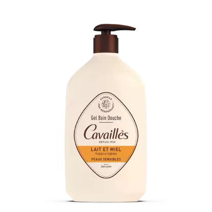 Gel bain douche Lait et Miel Rogé Cavaillès - Visage et corps - 1L