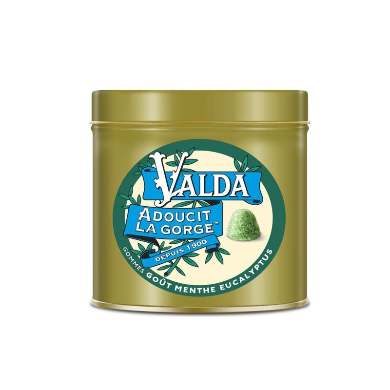 Pastille avec sucres gout menthe eucalyptus VALDA