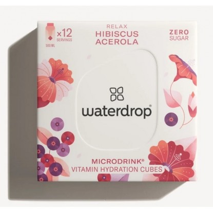 Microdrink RELAX Waterdrop - Hibiscus/Acérola - 12 cubes à dissoudre