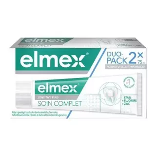 Dentifrice soin complet Sensitive Plus Elmex - Sensibilité dentaire - 2x75ml