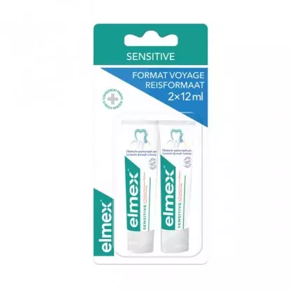 Dentifrice Sensitive Elmex - Format voyage - 2x12ml