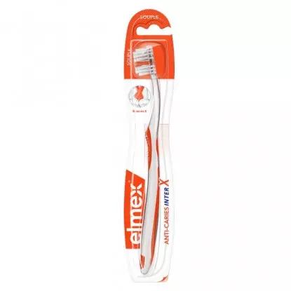 Brosse à dents souple Anti-caries InterX Elmex - Hygiène dentaire