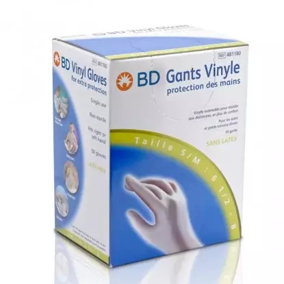 Gant vinyle sans latex de Becton-Dickinson - Taille L/XL - 50 Unités