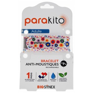 Bracelet anti-moustiques Fun Fleurs Parakito Adulte + 2 recharges