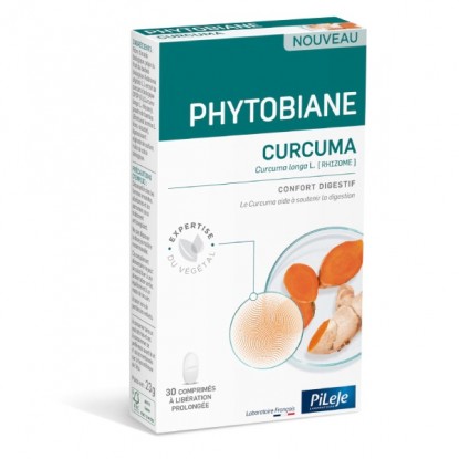 Phytobiane Curcuma Pileje - Confort digestif - 30 comprimés