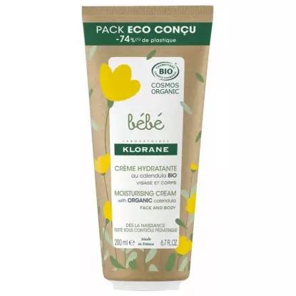 Crème hydratante Calendula Bio Klorane Bébé - Visage & corps - 200ml