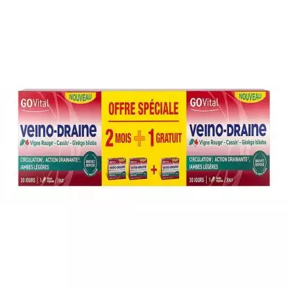 Govital Veino-draine - lot de 3x30 gélules