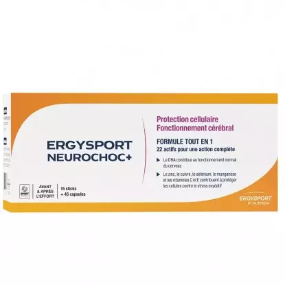 Ergysport neurochoc+ Nutergia - Chocs et coups - 15 sticks + 45 capsules