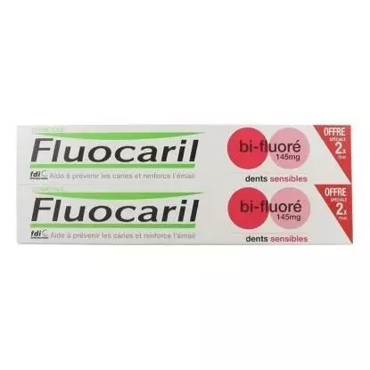 Fluocaril Dentifrice dents sensibles bi-fluoré - Lot de 2x75ml