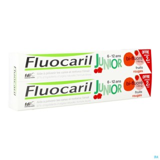 Fluocaril Junior Dentifrice fruits rouges 6-12 ans - Lot de 2 x 75ml