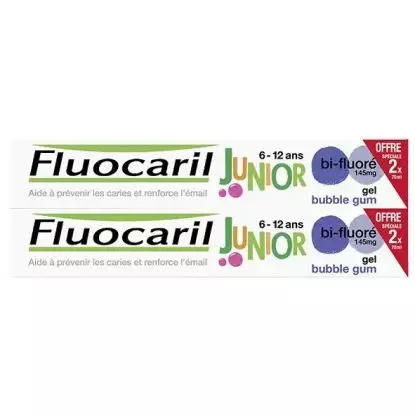 Fluocaril Junior Dentifrice bubble 6-12 ans - Lot de 2 x 75ml