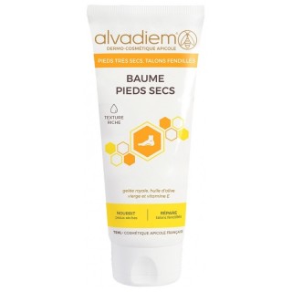 Baume pieds secs à la gelée royale Bio Alvadiem - Pieds secs/abîmés - 75ml