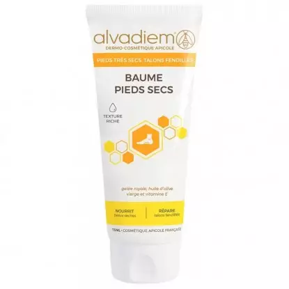 Baume pieds secs à la gelée royale Bio Alvadiem - Pieds secs/abîmés - 75ml
