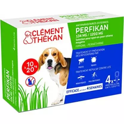 Clément Thékan Perfikan Antiparasitaires Chiens moyens de 10 à 20kg - 4 pipettes