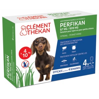 Clément Thékan Perfikan Antiparasitaires Chiens de 4 à 10kg - 4 pipettes