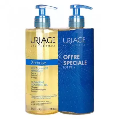 Huile lavante apaisante Xémose Uriage - Peaux atopiques - 2 x 500ml