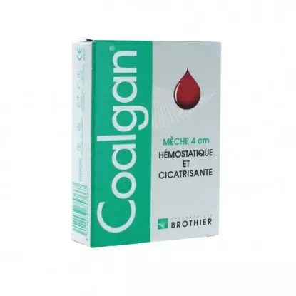 Ouate hémostatique Coalgan de Brothier - 5 mèches stériles