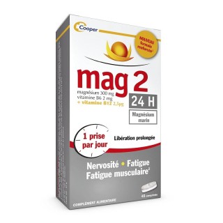 Mag 2 formule renforcée 24H Cooper - Fatigue - 45 comprimés