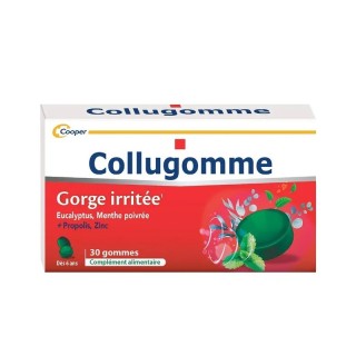 Collugomme Eucalyptus Menthe Poivrée Cooper - Gorge irritée - 30 gommes