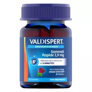 Sommeil rapide 1,9mg Valdispert - Sommeil naturel - 30 gommes
