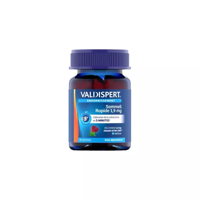 Sommeil rapide 1,9mg Valdispert - Sommeil naturel - 30 gommes