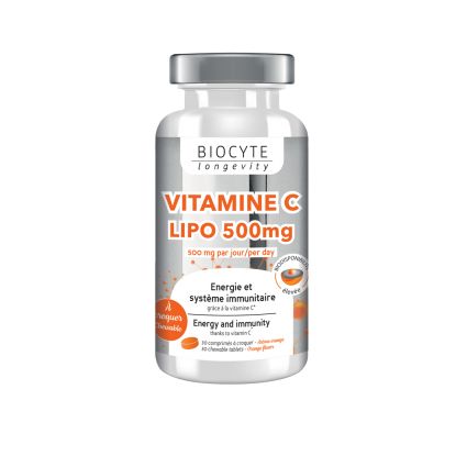 Biocyte Longevity Vitamine C Lipo 500mg - 30 comprimés à croquer