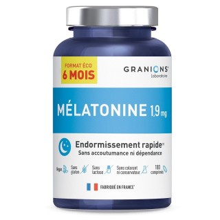 Mélatonine 1,9 mg Granions - Endormissement - Pack éco 6 mois 180 comprimés