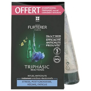 Furterer Triphasic Reactional Rituel anti-chute Traitement antichute réactionnelle 2 x 5 ml + Shampoing stimulant 100ml Offert