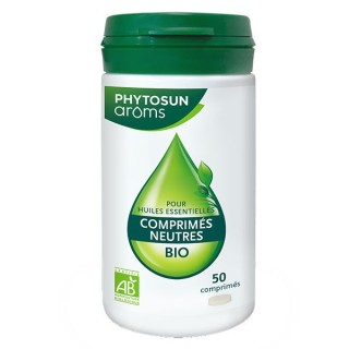 Comprimés neutres Bio pour huile essentielle Phytosun Arôms - 50 comprimés