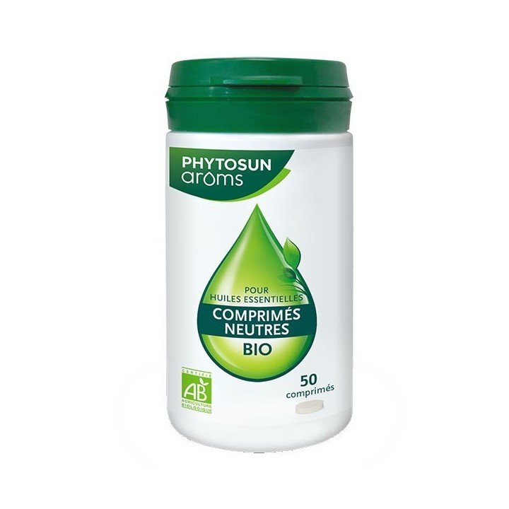 Comprimés neutres Bio pour huile essentielle Phytosun Arôms - 50 comprimés