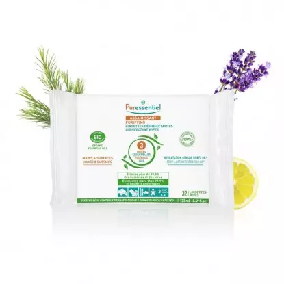 Lingettes désinfectantes Bio de Puressentiel x 32 unités