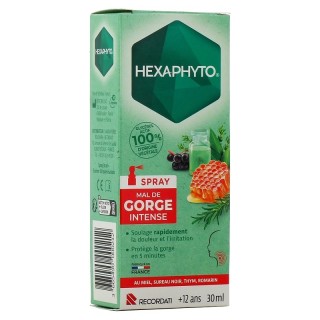 Spray mal de gorge intense Hexaphyto Bouchara - Maux de gorge - 30ml