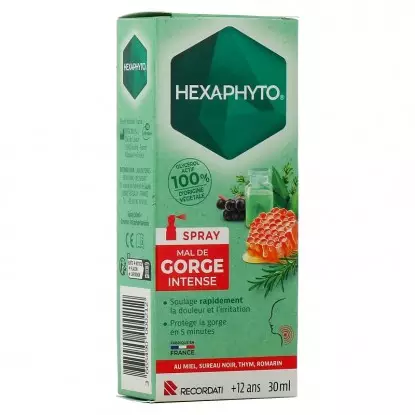 Spray mal de gorge intense Hexaphyto Bouchara - Maux de gorge - 30ml