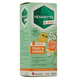 Sirop toux et gorge Hexaphyto Enfant Bouchara - Toux et gorge - 150ml