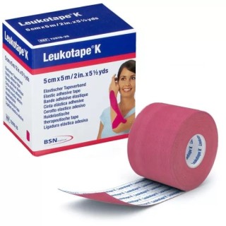 Bande taping de kinésiologie rose Leukotape® K BSN Médical - 5 cm x 5 m