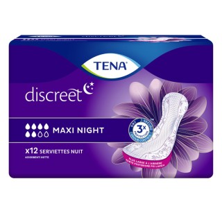 Tena Discreet Serviette hygiénique de nuit Maxi Night - 12 unités