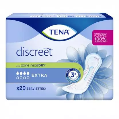 Tena Discreet zone instadry extra serviettes x20