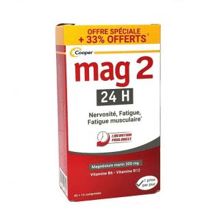 Cooper Mag 2 24H formule renforcée - 60 comprimés