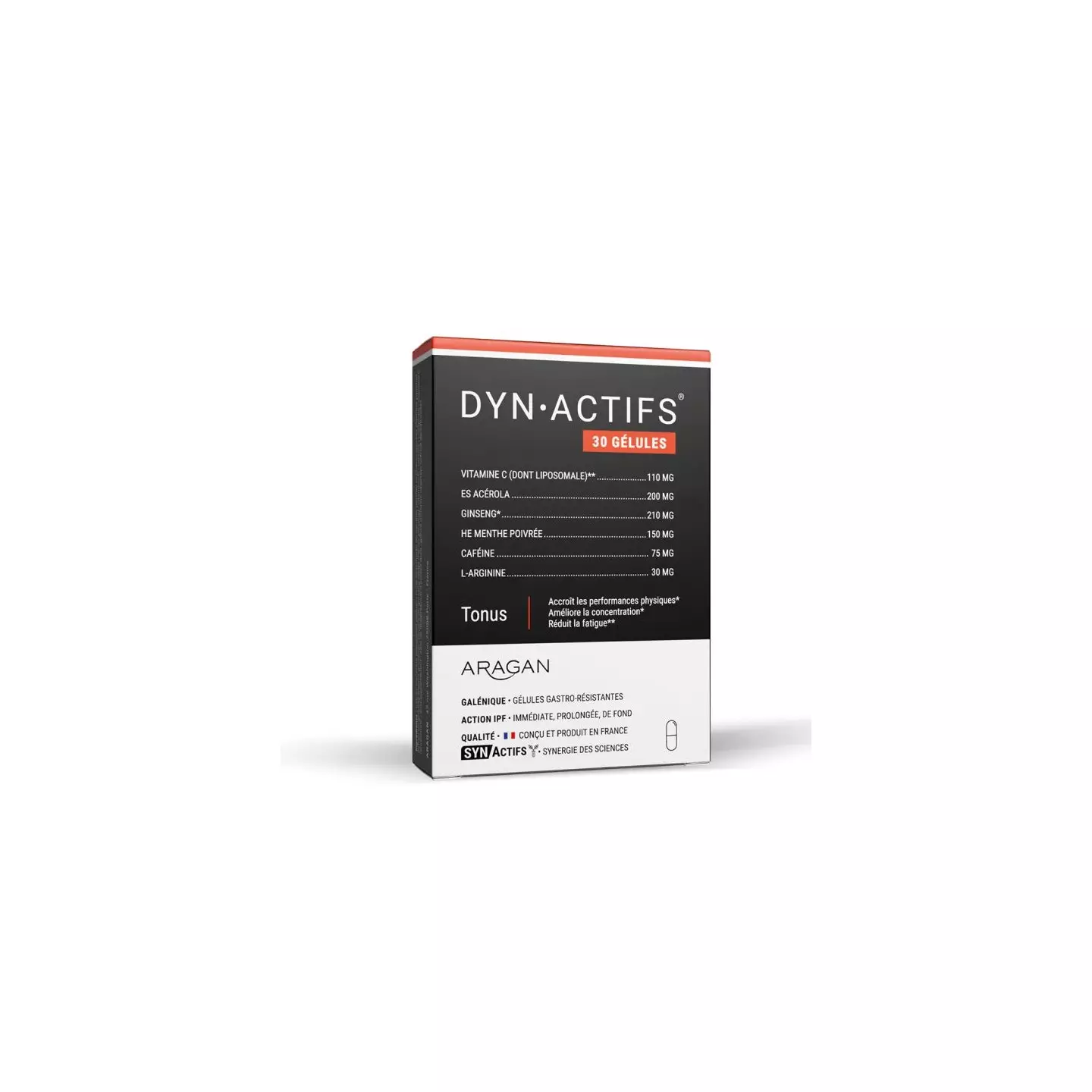 Complément Alimentaire ARAGAN DYN-ACTIFS Anti-fatigue 30 Gélules - Ginseng, Vitamine C - Pér. 04/27