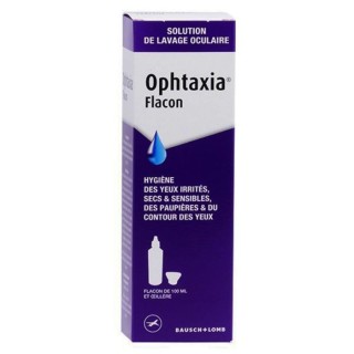 Hygiène des yeux et des paupières Ophtaxia Bausch & Lomb 100ml + Œillère