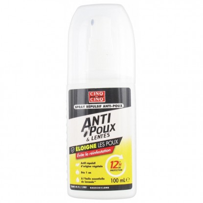 Spray répulsif anti-poux  protection 12H Cinq sur Cinq - 100ml