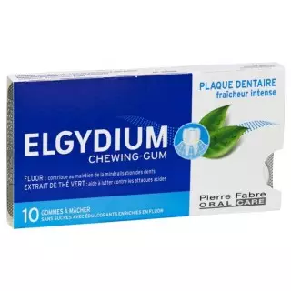 Chewing-gum plaque dentaire fraîcheur intense Elgydium - 10 gommes